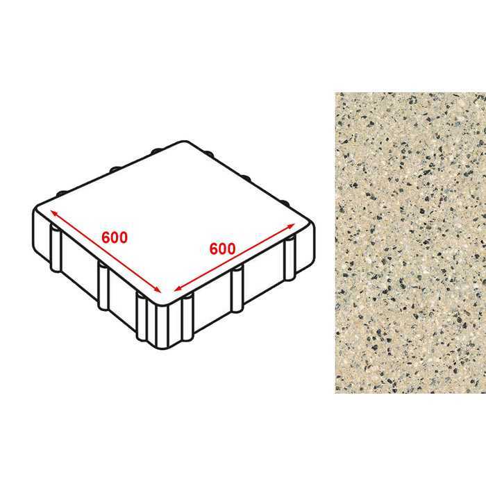 Плита тротуарная Готика Granite FERRO, Жельтау 600*600*80 мм