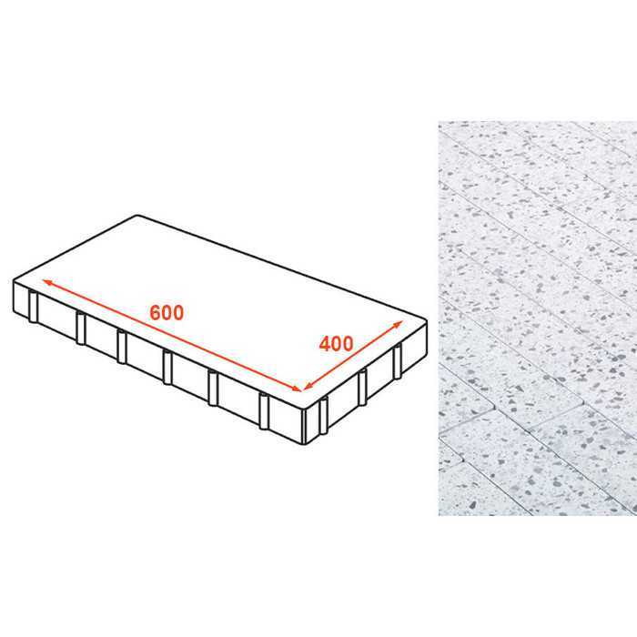 Плита тротуарная Готика Granite FINO, Грис Парга 600*400*80 мм