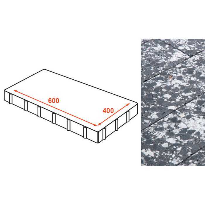 Плита тротуарная Готика Granite FINO, Диорит 600*400*80 мм