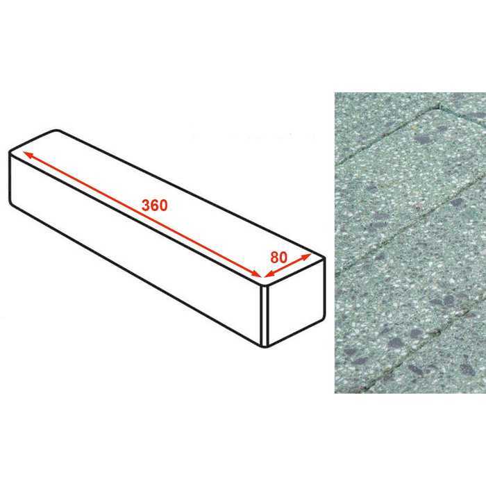 Плитка тротуарная Готика Granite FINERRO, ригель, Порфир 360*80*80 мм