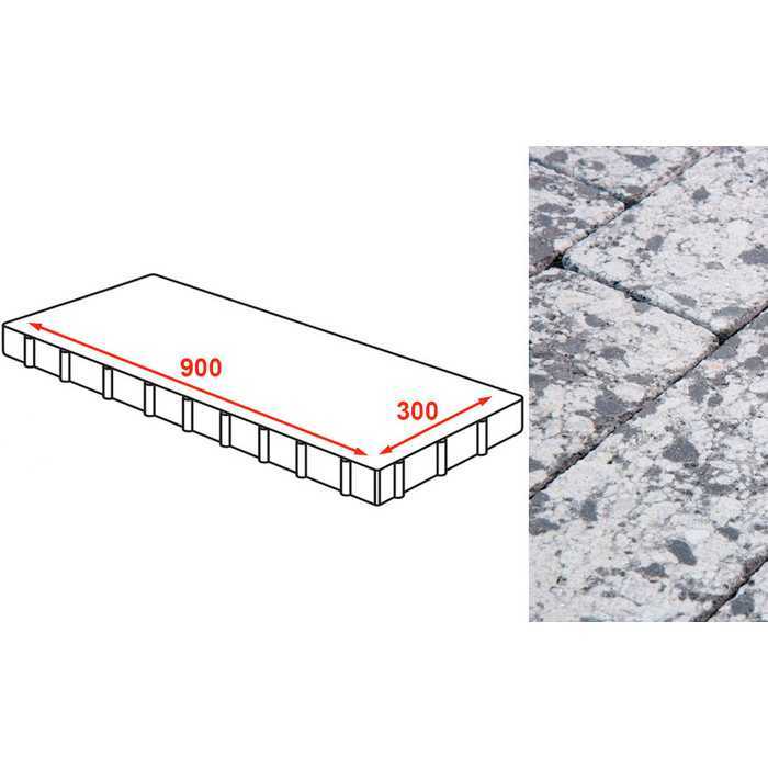 Плита тротуарная Готика Granite FINERRO, Диорит 900*300*80 мм